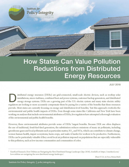 How States Can Value Pollution Reductions from Distributed Energy Resources Cover