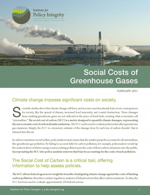 Social Costs of Greenhouse Gases Cover