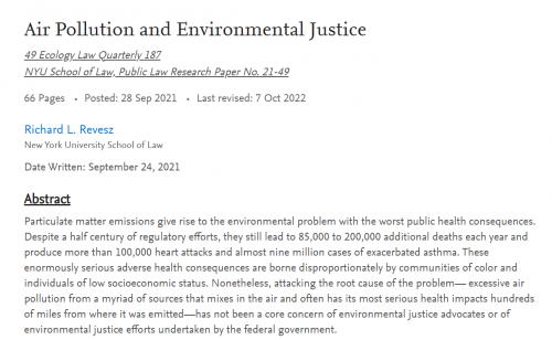 Air Pollution and Environmental Justice Cover