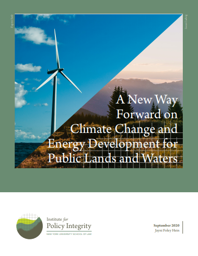 A New Way Forward on Climate Change and Energy Development for Public Lands and Waters Cover