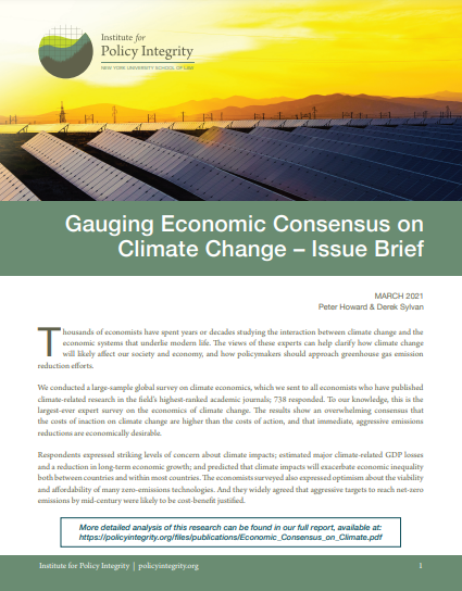 Gauging Economic Consensus on Climate Change – Issue Brief Cover