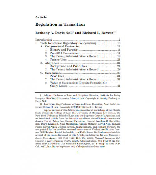 Regulation in Transition Cover
