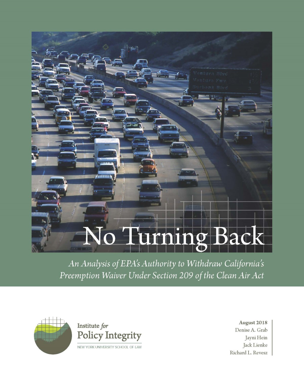 No Turning Back Institute For Policy Integrity